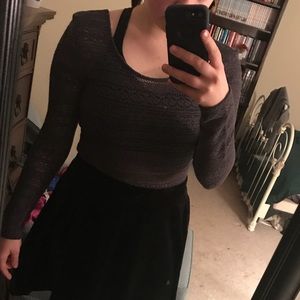 Knitted grey crop top